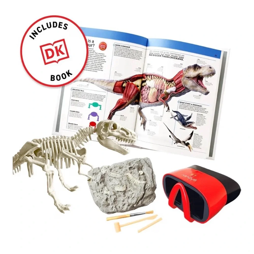 VR Dinosaurs Interactive STEM Set w/ Goggles Fossil Dig Kit Complete